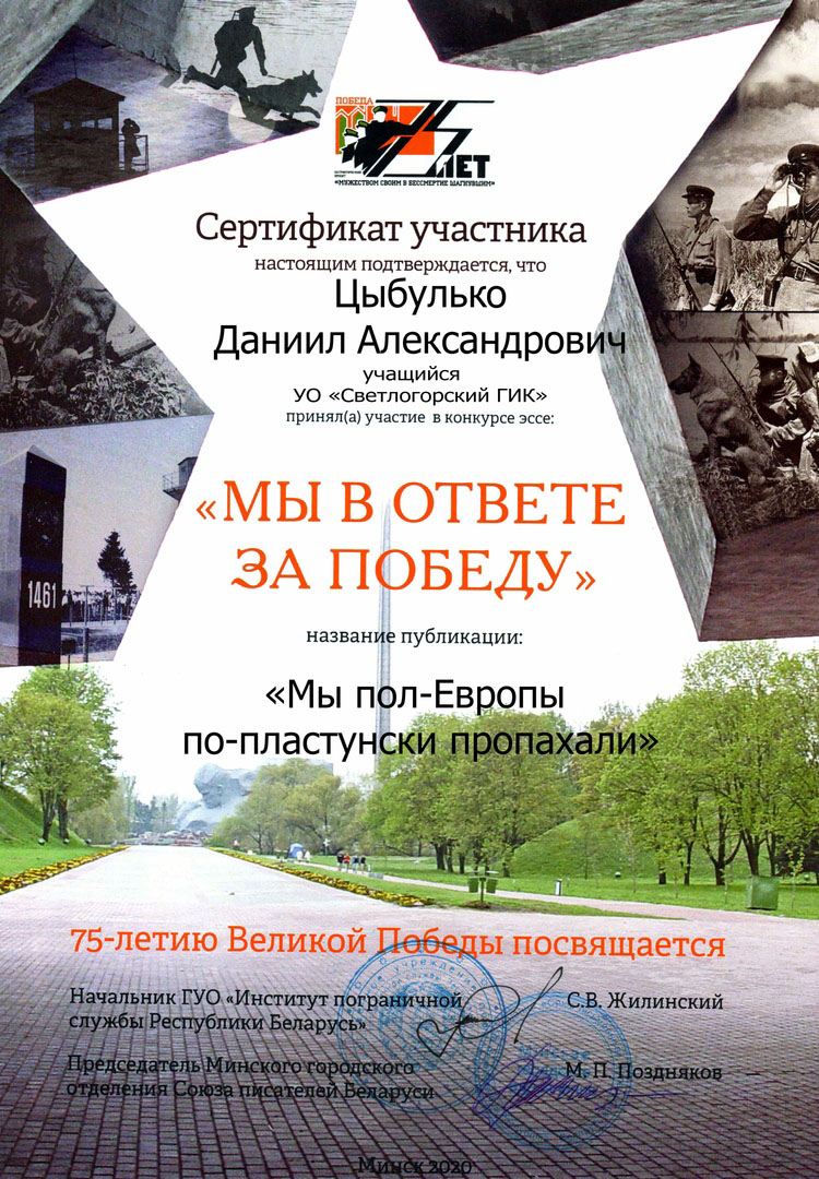 МыВОтветеЗаПобеду СертефикатУчасника ЦыбулькоДА